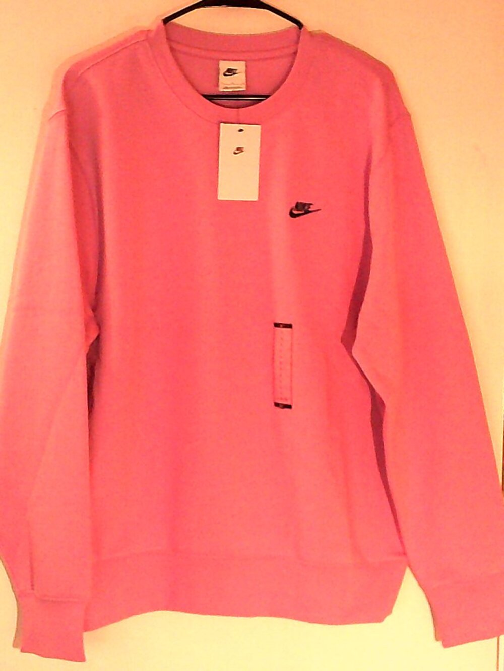 NEW NIKE SPORTSWEAR "Club Fleece PO Sweatshirt" MEN'S PINK BLACK L FN3836-503